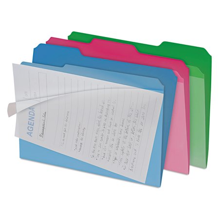 FIND IT Clear View Interior File Folders, 1/3-Cut Tabs: Assorted, Letter Size, Assorted Colors, PK6, 6PK IDEFT07187